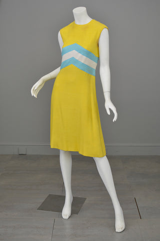 1970s Chevron Striped Dress