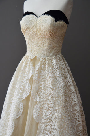 1950's Cream Lace Vintage Dress