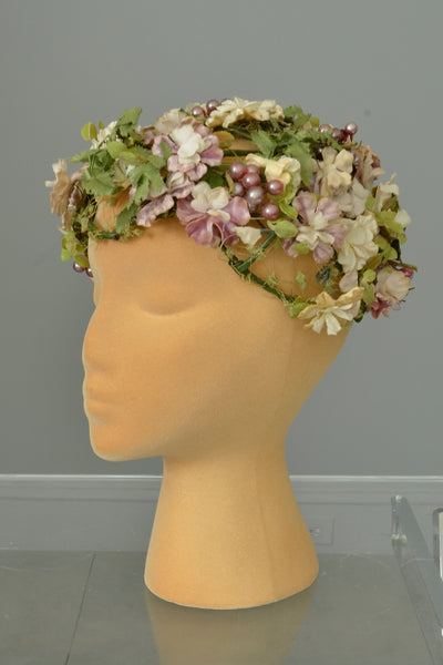1950s-Purple-Flowers-Flapper-  display picture 1