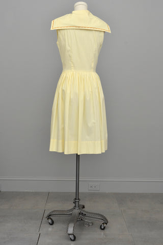 1950s Yellow Cotton Sailor Dress