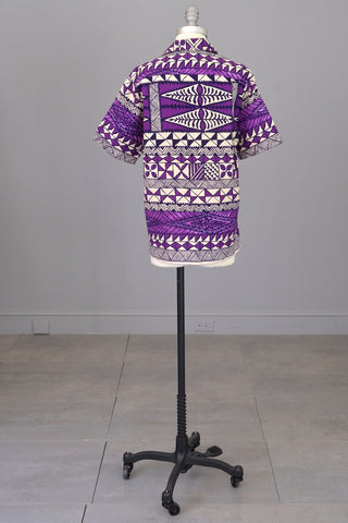 1960s Op Art Geometric Print Hawaiian Unisex Shirt