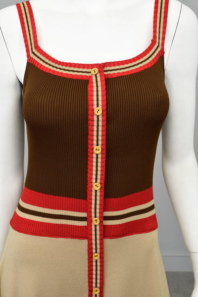 1970s Mod Retro Color Block Knit Dress by Crissa | VintageVirtuosa