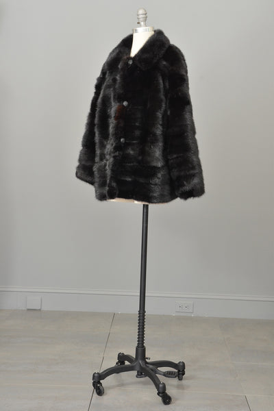 70s 80s Black Mink Fur Jacket