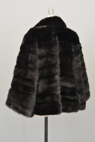 70s 80s Black Mink Fur Jacket