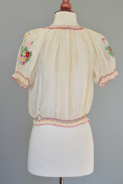 Vintage peasant hot sale blouse