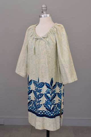 Aqua Blue Tiki Print Beach Dress Tunic by Kauai Casuals