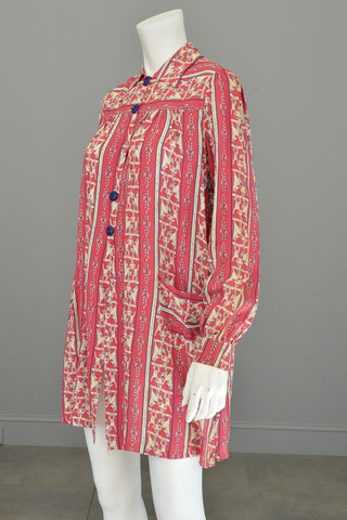 Tony Sarg 1939 NY Worlds Fair Egyptian Revival Novelty Print Vintage Smock