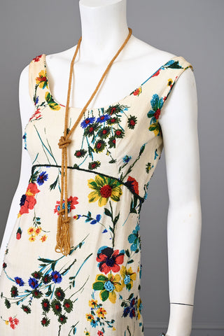 1930s Poppy Floral Print Beaded Babydoll Dress | TLC needed