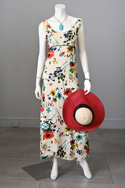 1930s Poppy Floral Print Beaded Babydoll Dress | TLC needed