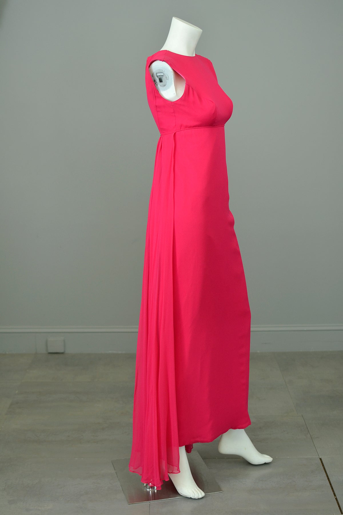 1960s Barbie Hot Pink Chiffon Draped Gown | Barbie Dress Gown