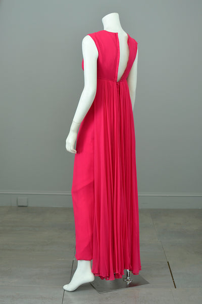 1960s Barbie Hot Pink Chiffon Draped Gown | Barbie Dress Gown