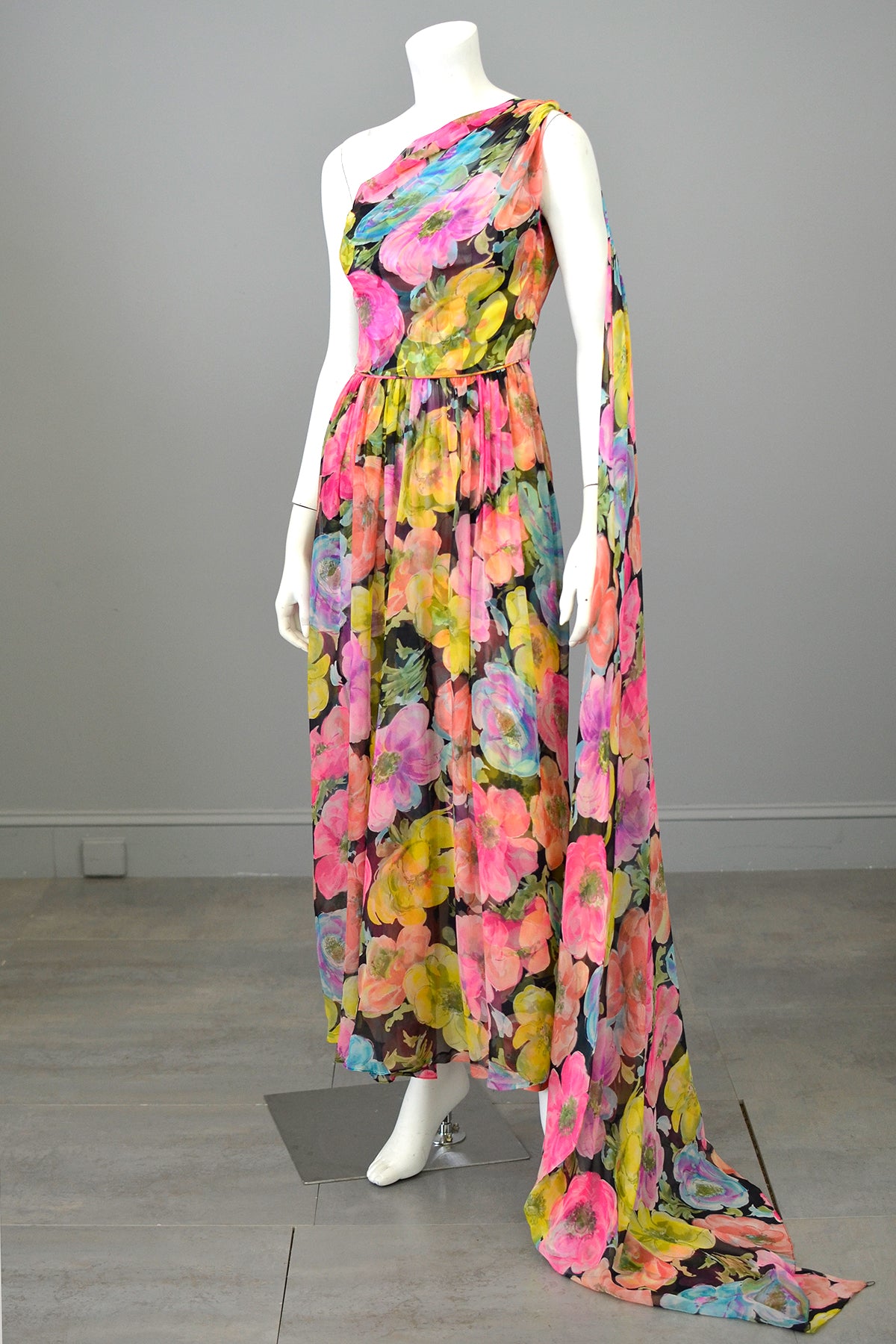 chiffon goddess dress Ariel