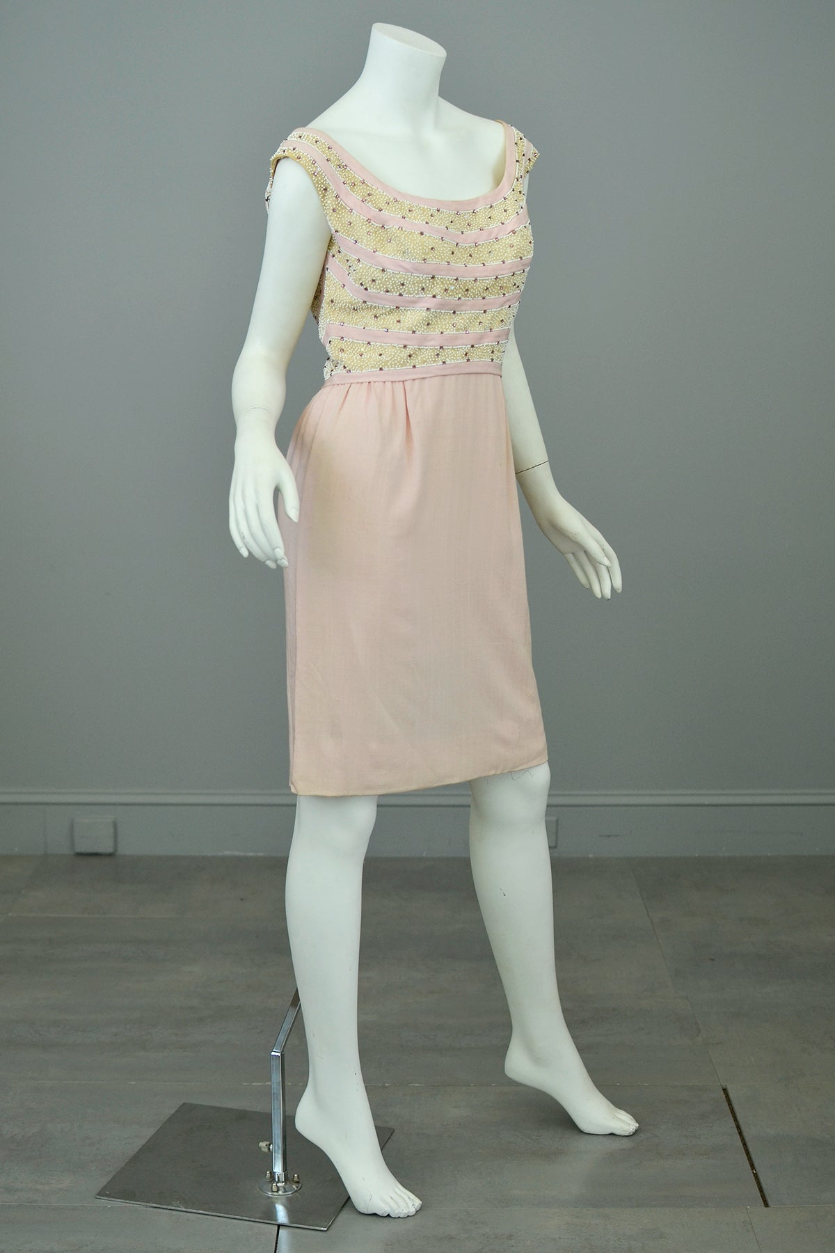 pale pink cocktail dress Beautiful Pink Pale Wedding Cocktail Dress With Embroidery
