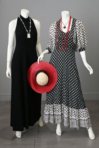 1970s Sexy and Chic Backless Halter Maxi Dress