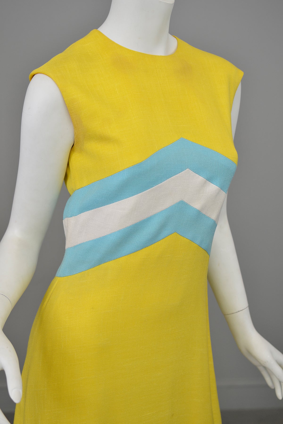 1970s Chevron Striped Dress