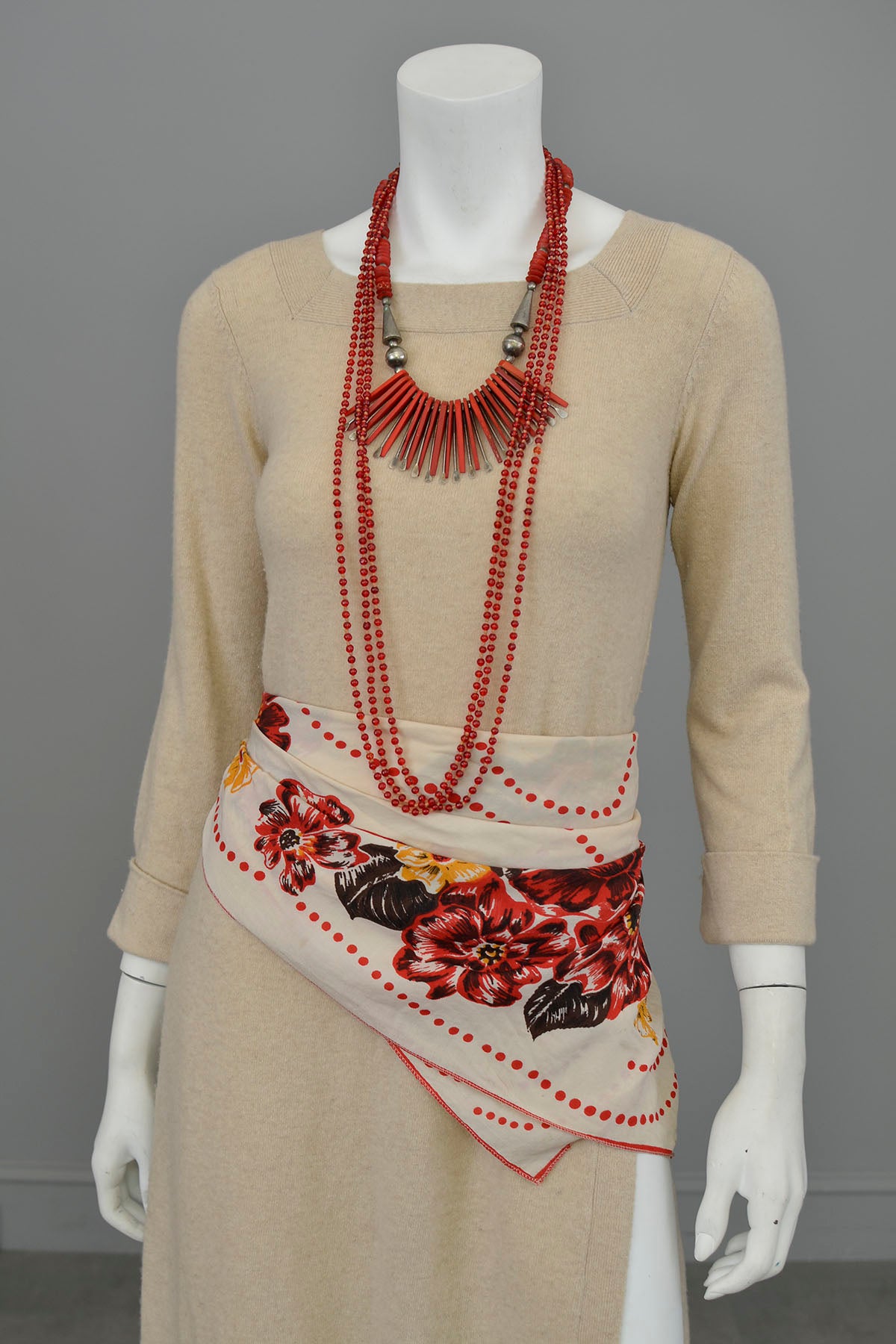 Vintage Knit Tunic with High Side Slits