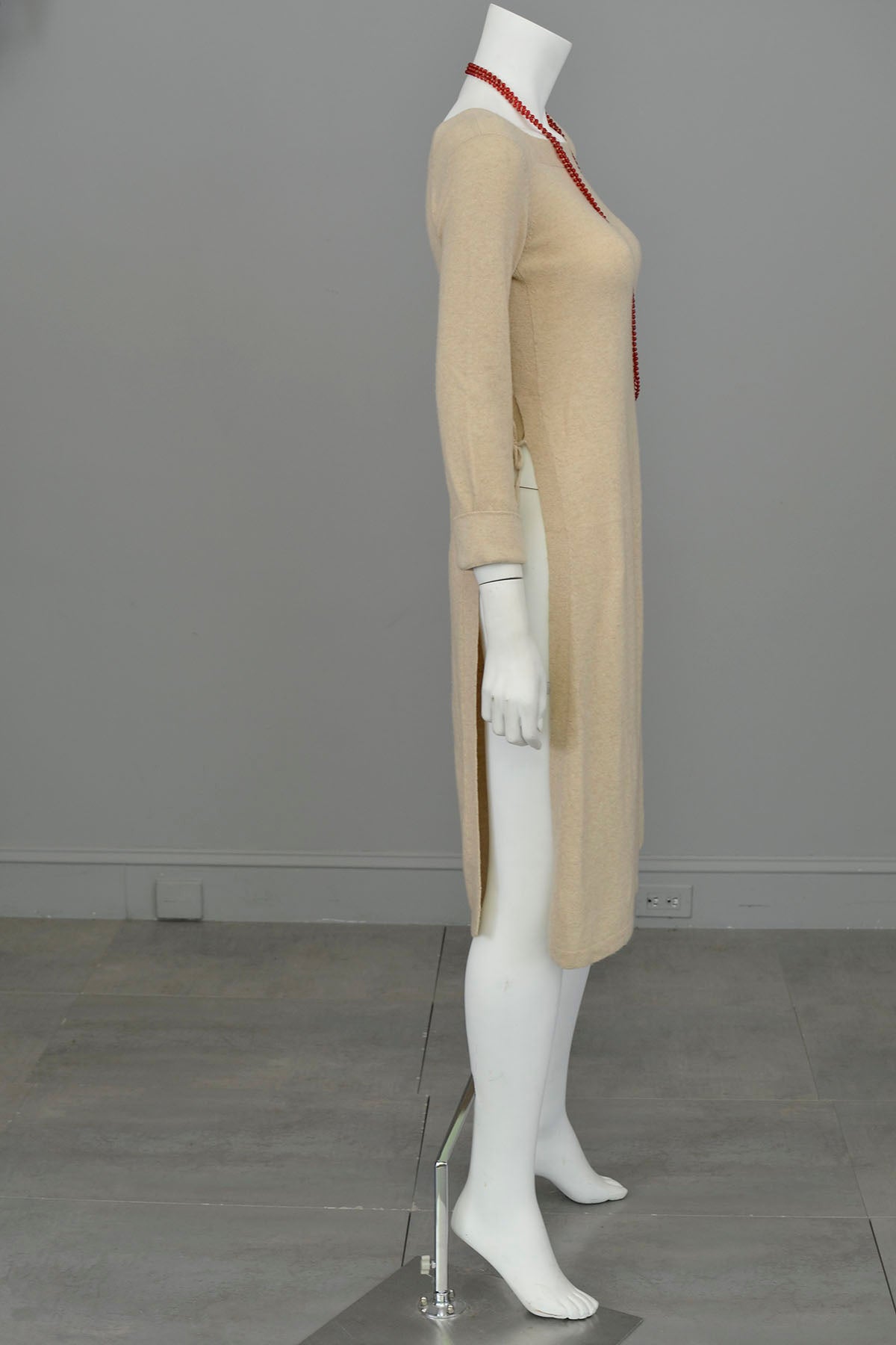 Vintage Knit Tunic with High Side Slits