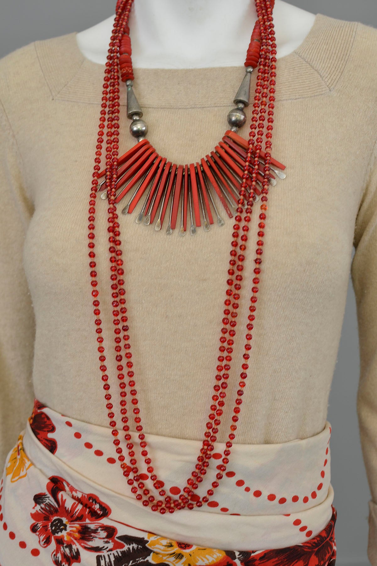 Vintage Knit Tunic with High Side Slits