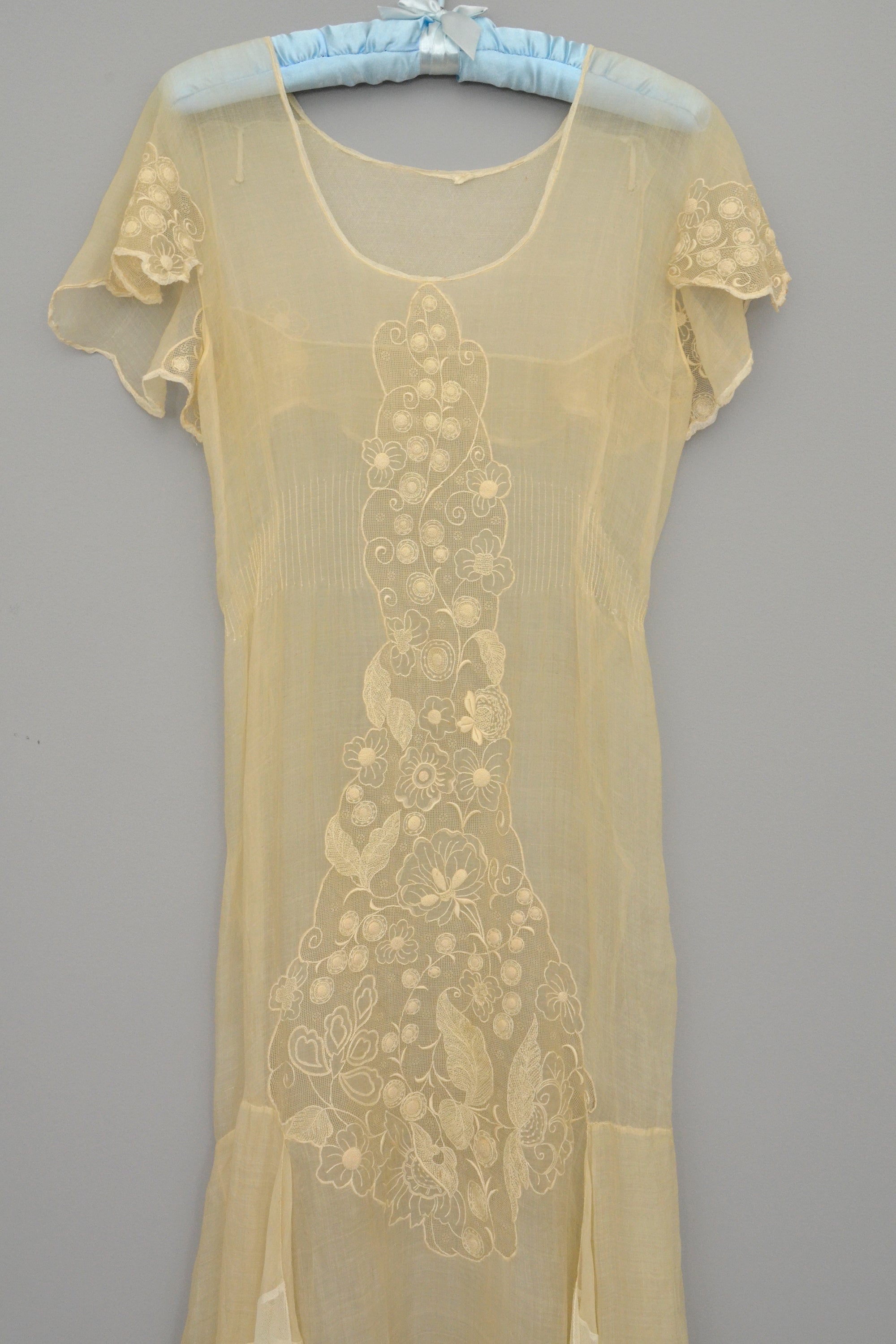 1920s 30s Deco Flapper Dress Gown | Sheer Gauzy Embroidered Organza + | VintageVirtuosa 1920s 30s Deco Flapper Dress Gown | Sheer Gauzy Embroidered Organza + | VintageVirtuosa