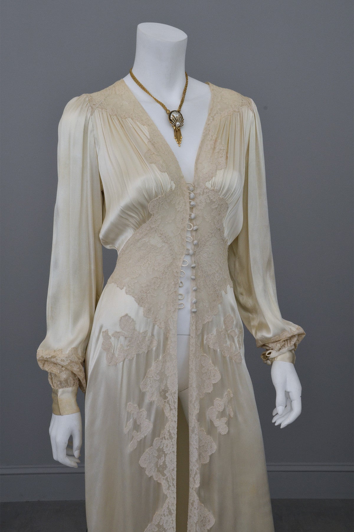 retro silk dress 1930s vintage silk and lace robe deco negligee robe