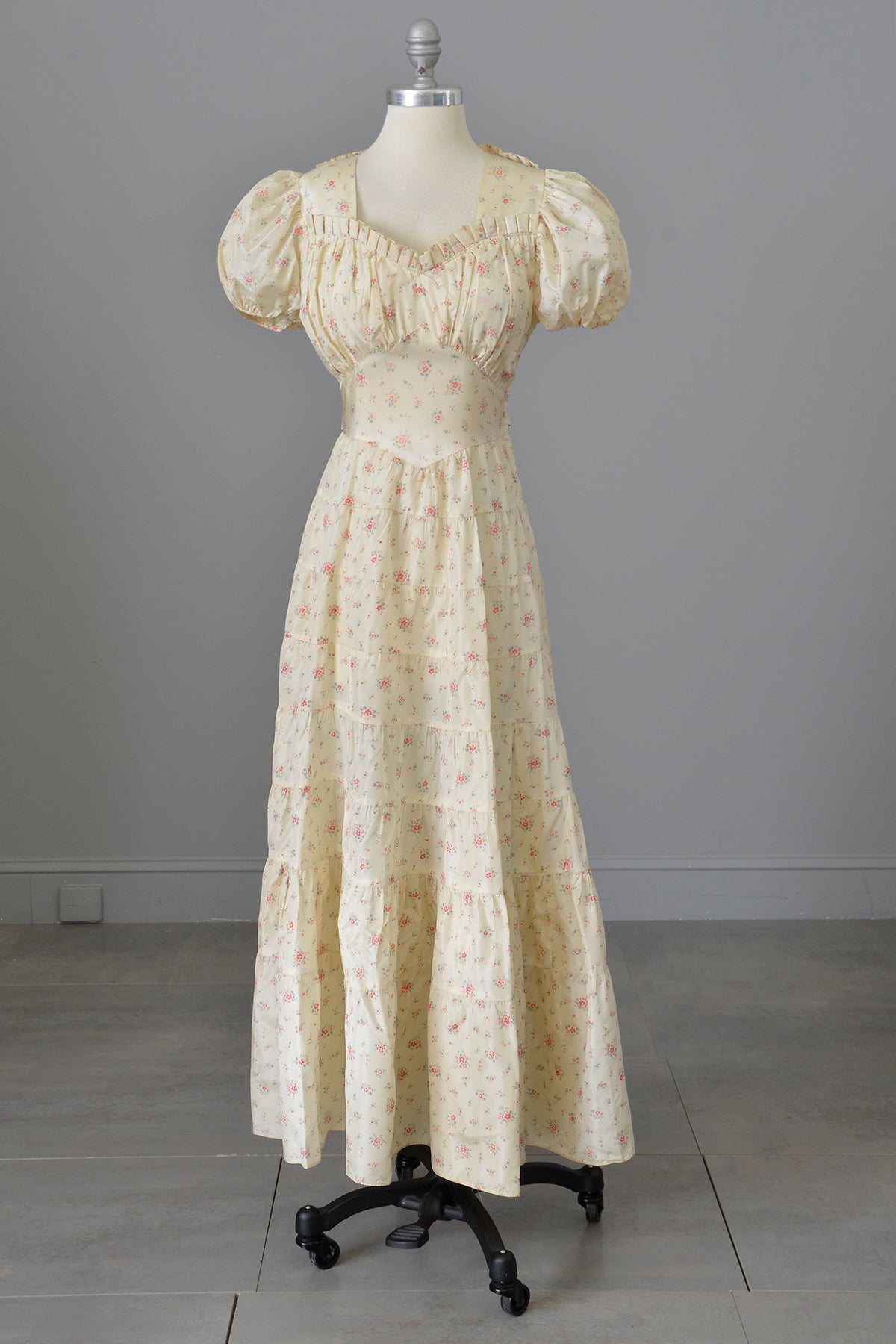 1930's Peasant Dress Tiny Flowers, Puff Sleeves, Full Tiered Skirt | Cottagecore Dress 1930's Peasant Dress Tiny Flowers, Puff Sleeves, Full Tiered Skirt | Cottagecore Dress