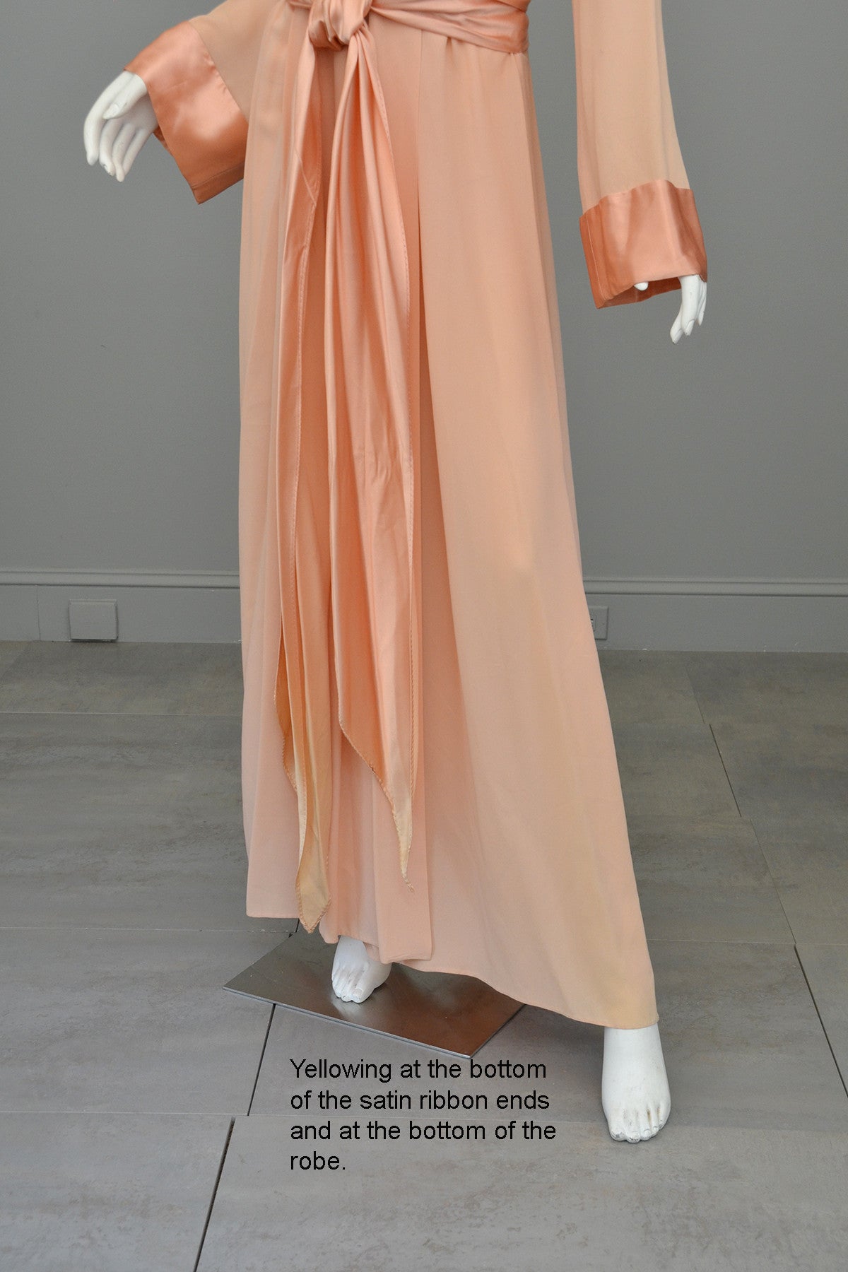 peach silk dressing gown Vintage Peach Silk Gown