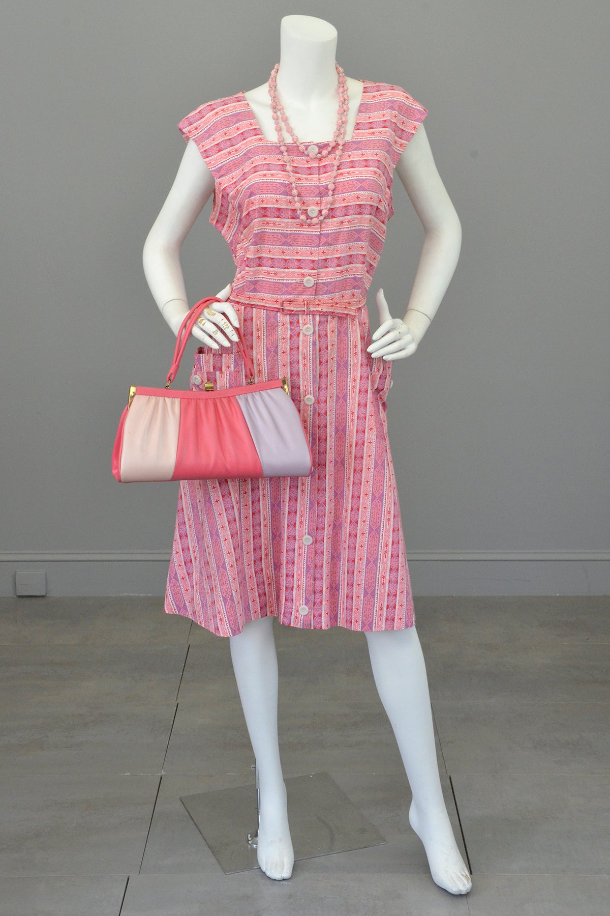 pink 1940s dress True Vintage 1940s 1950s Womens Pink Prom Dress CROWN ZIPPER Size Small/medium