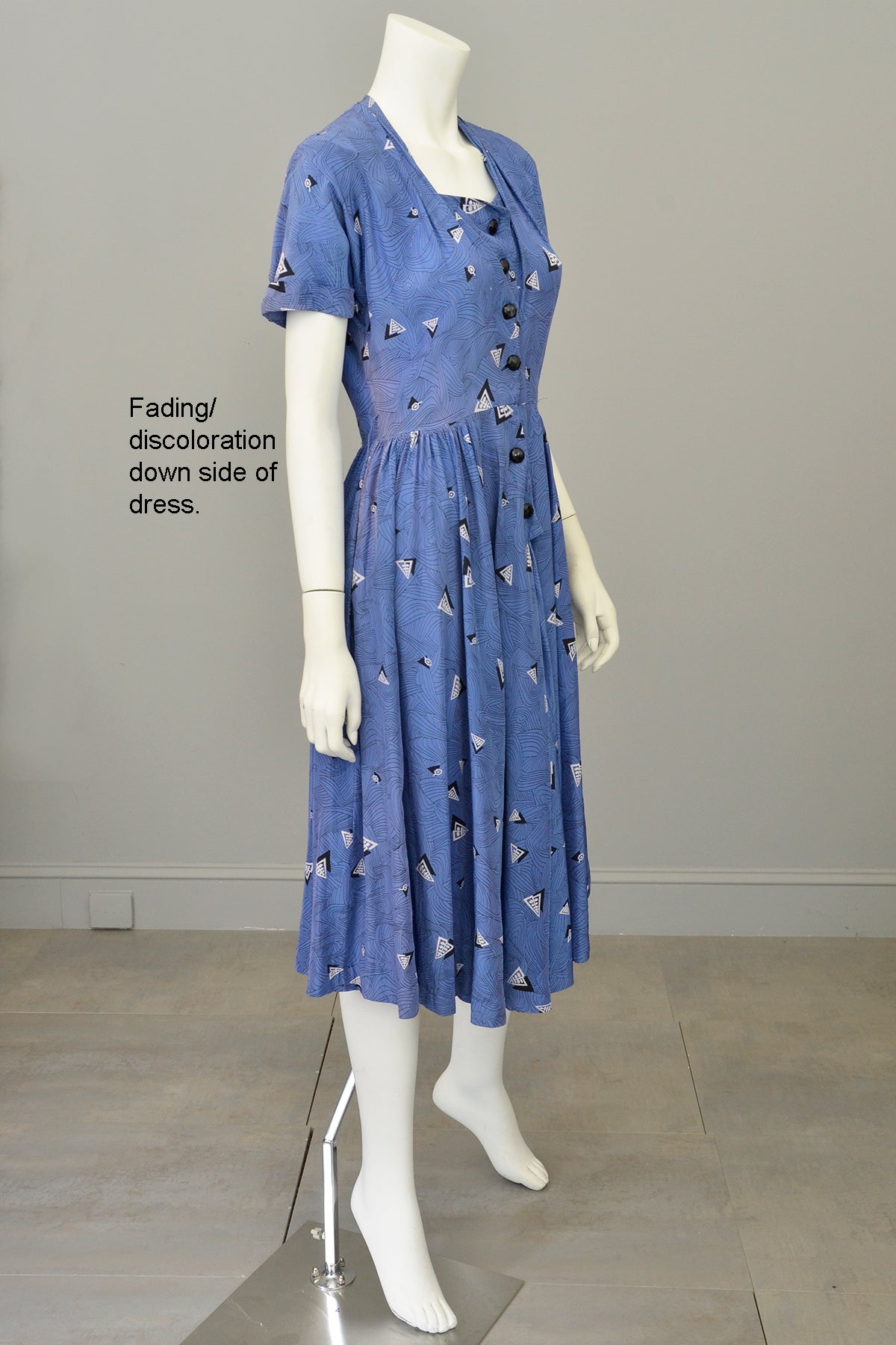 1940s R & K Original Retro Novelty Print Dress 'As Is' | VintageVirtuosa