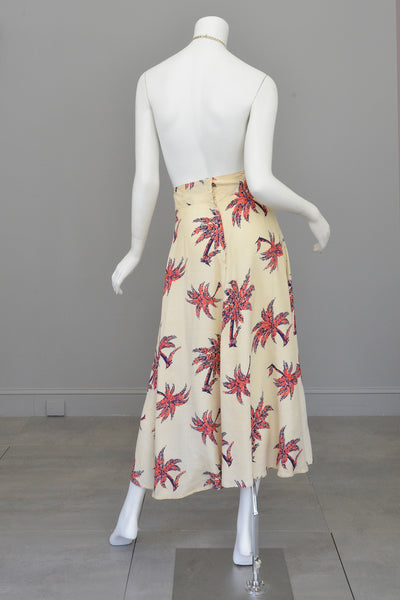 1940s Palm Tree Novelty Print Skirt - Needs cleaning + TLC ...