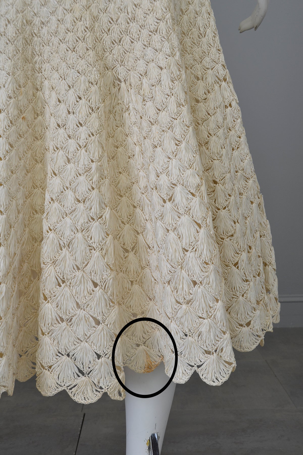 1950s Pearl Woven Raffia Full Skirt