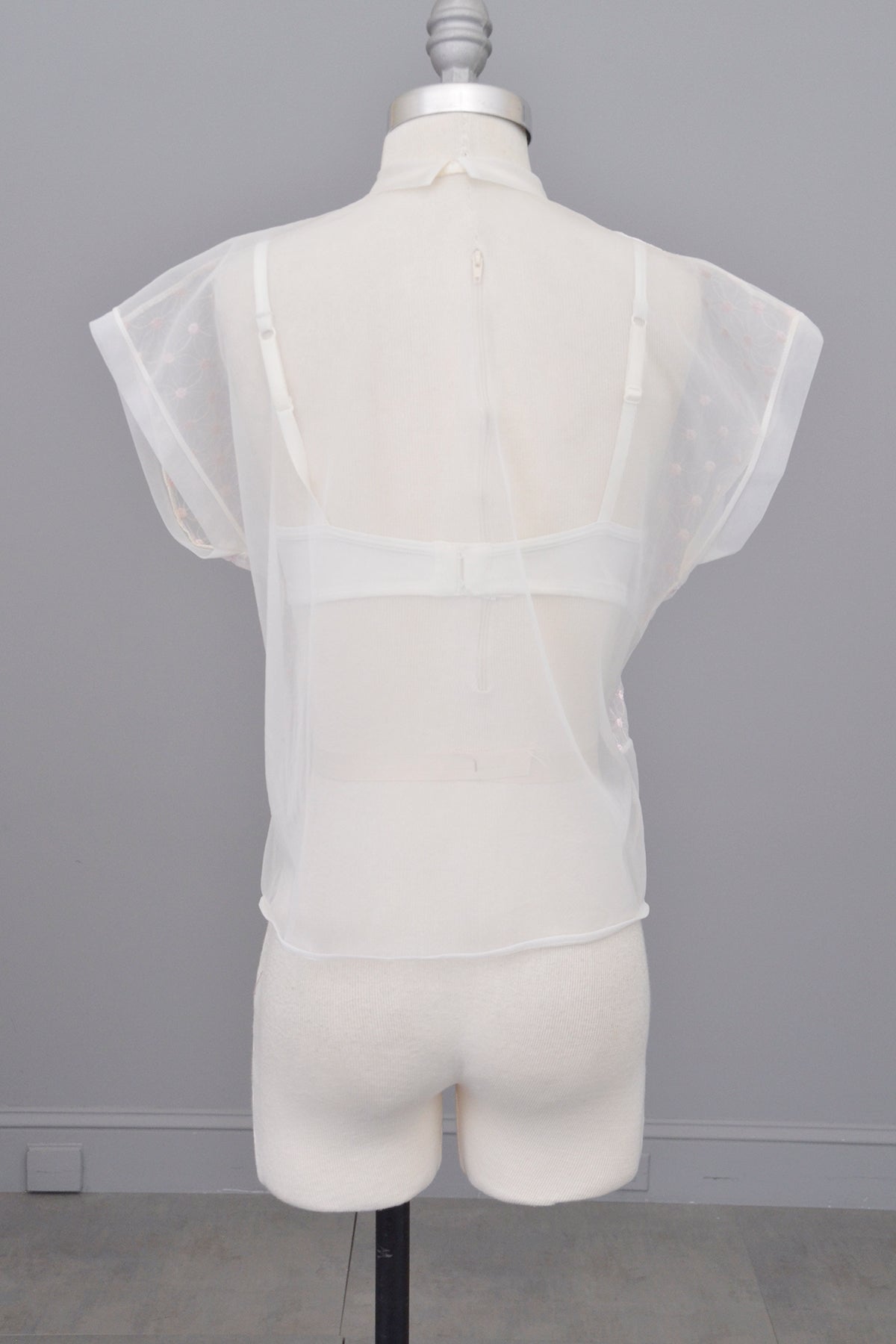 Roanne Sheer Blouse In Off White