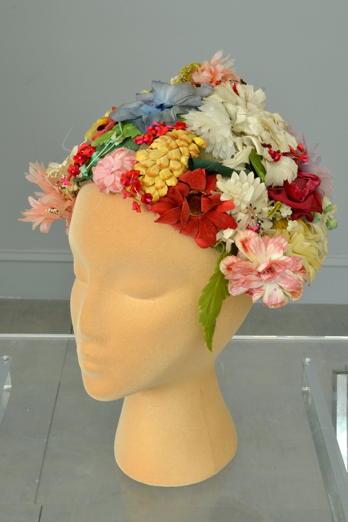 1950s Flowers and Petals Cap Hat | Vintage Bridesmaid Wedding Hat