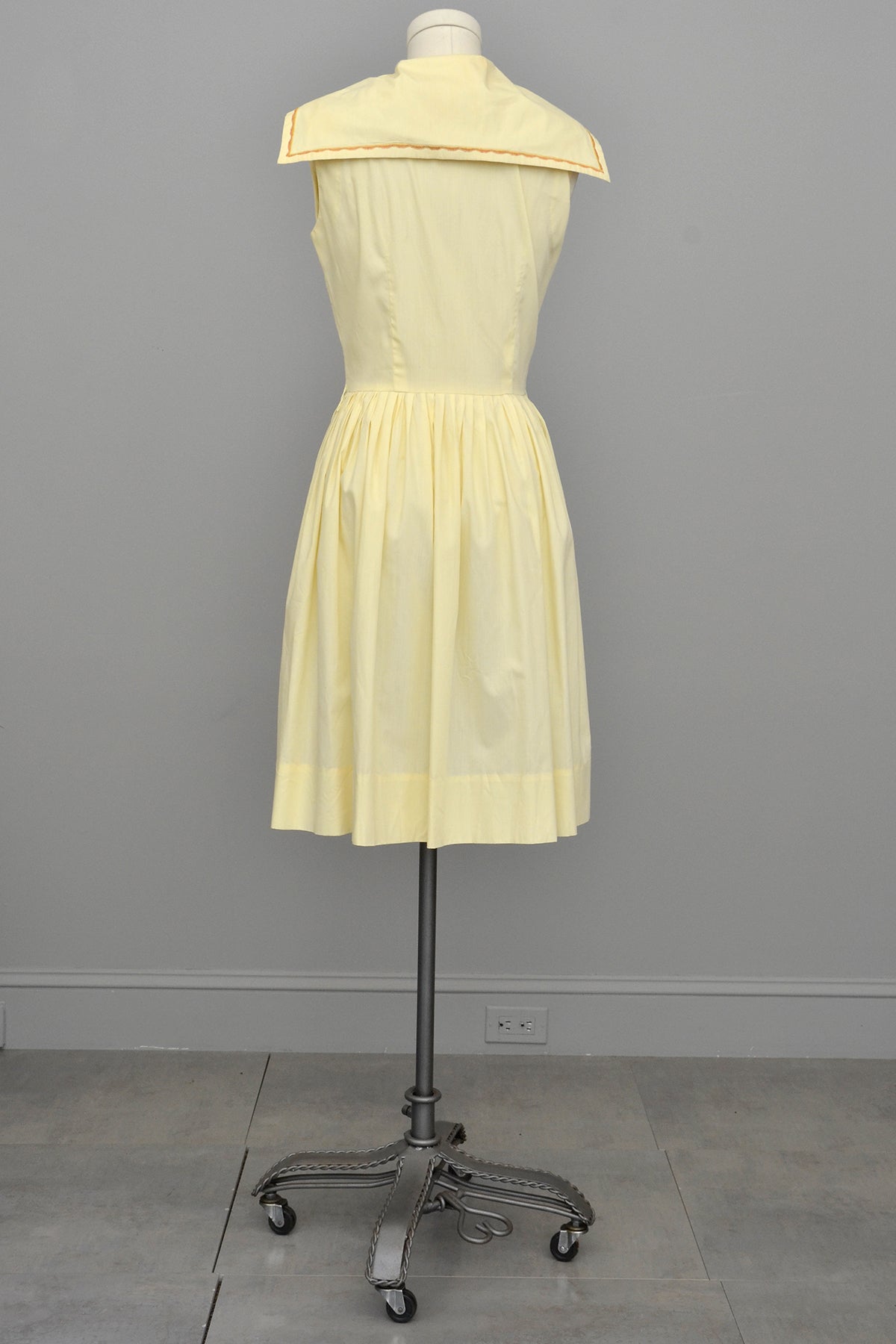 yellow vintage dress 1950s Yellow Cotton Sailor Dress