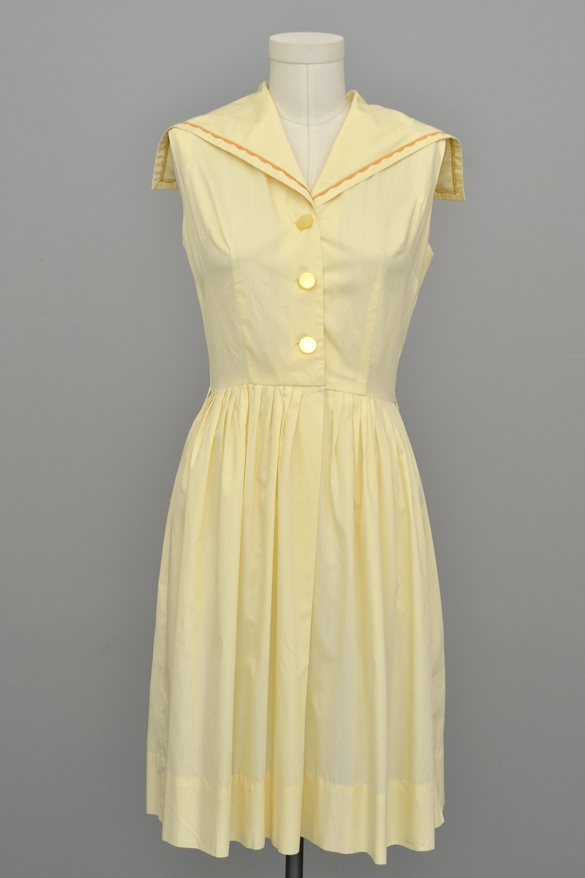 1950s Yellow Cotton Sailor Dress