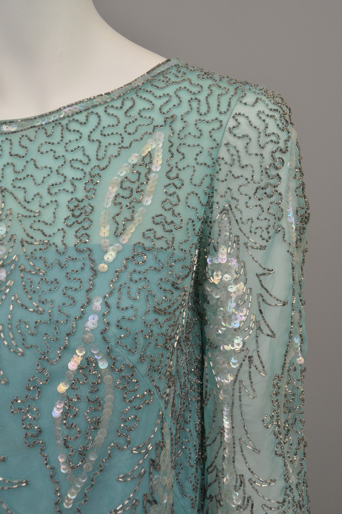 1960s Aqua Beaded Sequins MOD Party Dress | VintageVirtuosa 1960s Aqua Beaded Sequins MOD Party Dress | VintageVirtuosa