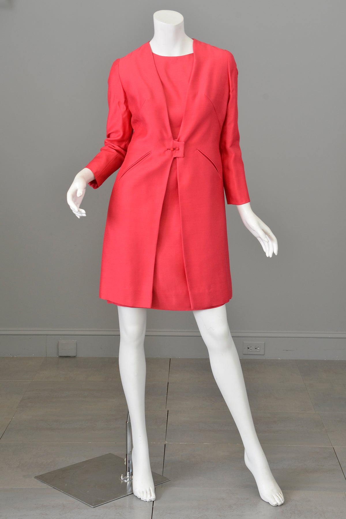 1960s Hot Pink Mini Shift Dress w Matching Coat | Mrs. Maisel Dress an | VintageVirtuosa 1960s Hot Pink Mini Shift Dress w Matching Coat | Mrs. Maisel Dress an | VintageVirtuosa