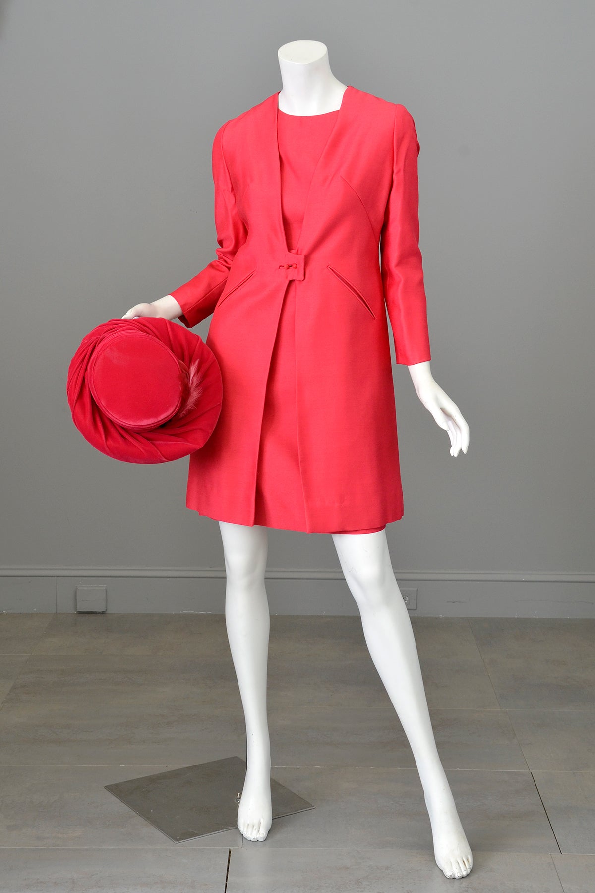 1960s Hot Pink Mini Shift Dress w Matching Coat | Mrs. Maisel Dress an ...