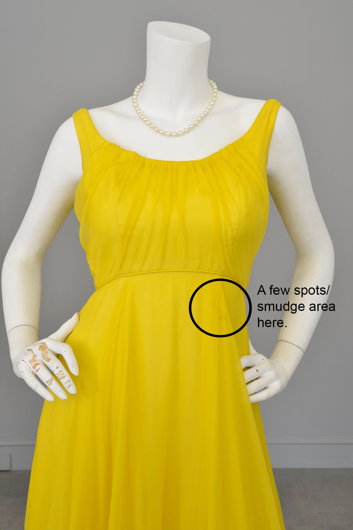 1960s Frothy and Sunny Chiffon Party Dress w amazing Petals at the hem