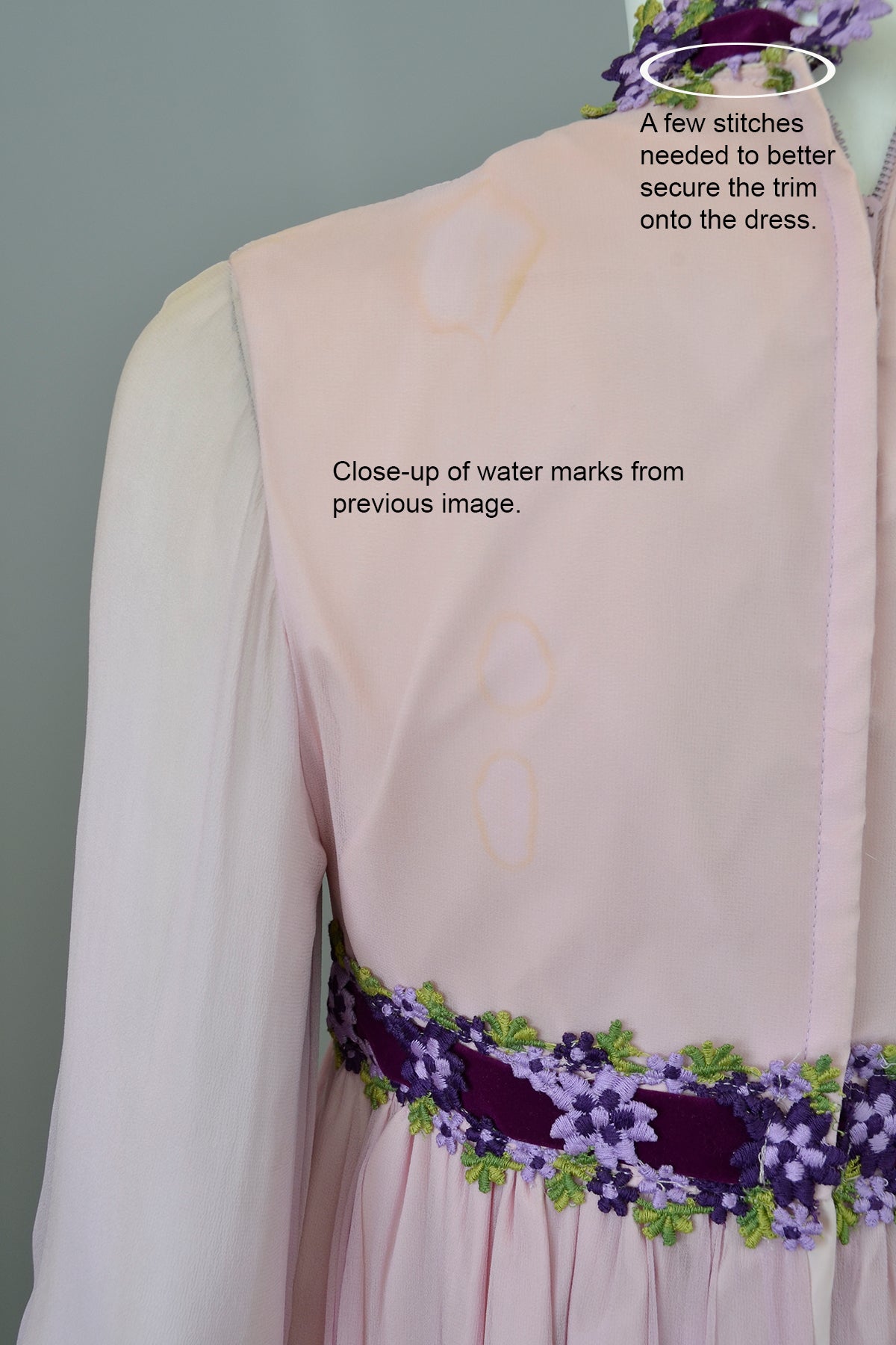 1970's Lilac Chiffon Cottagecore Peasant Maxi Dress | Vintage Bridesma | VintageVirtuosa 1970's Lilac Chiffon Cottagecore Peasant Maxi Dress | Vintage Bridesma | VintageVirtuosa