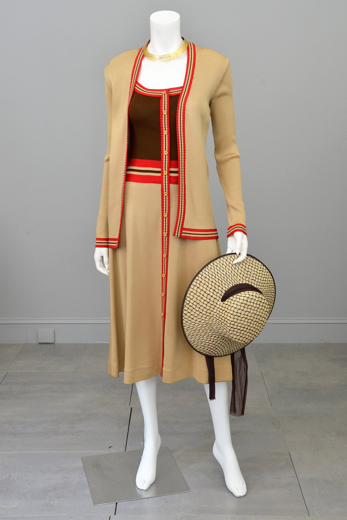 1970s Mod Retro Color Block Knit Dress by Crissa 1970s Mod Retro Color Block Knit Dress by Crissa