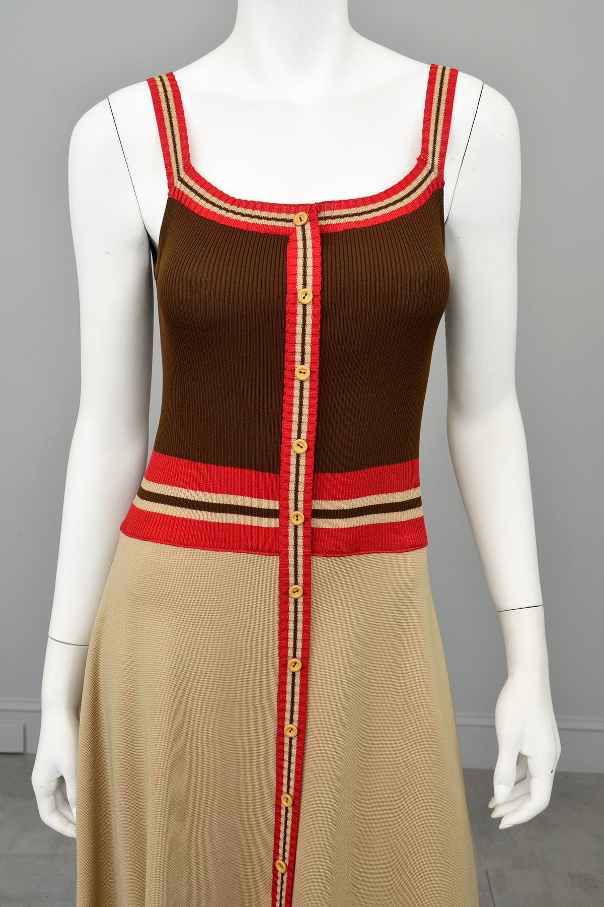 1970s Mod Retro Color Block Knit Dress by Crissa