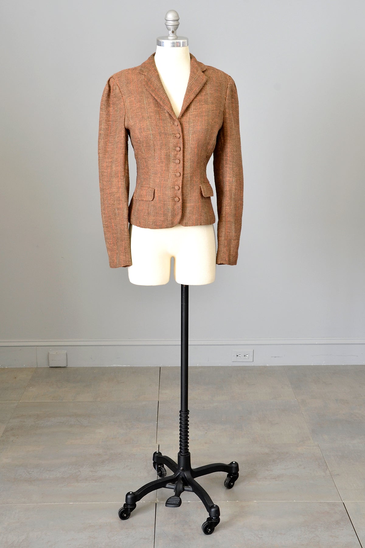 1970s Ralph Lauren Silk Tweed Cropped Riding Jacket