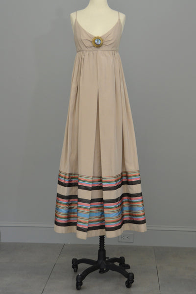 Vintage 1970s MOD Babydoll Maxi Dress