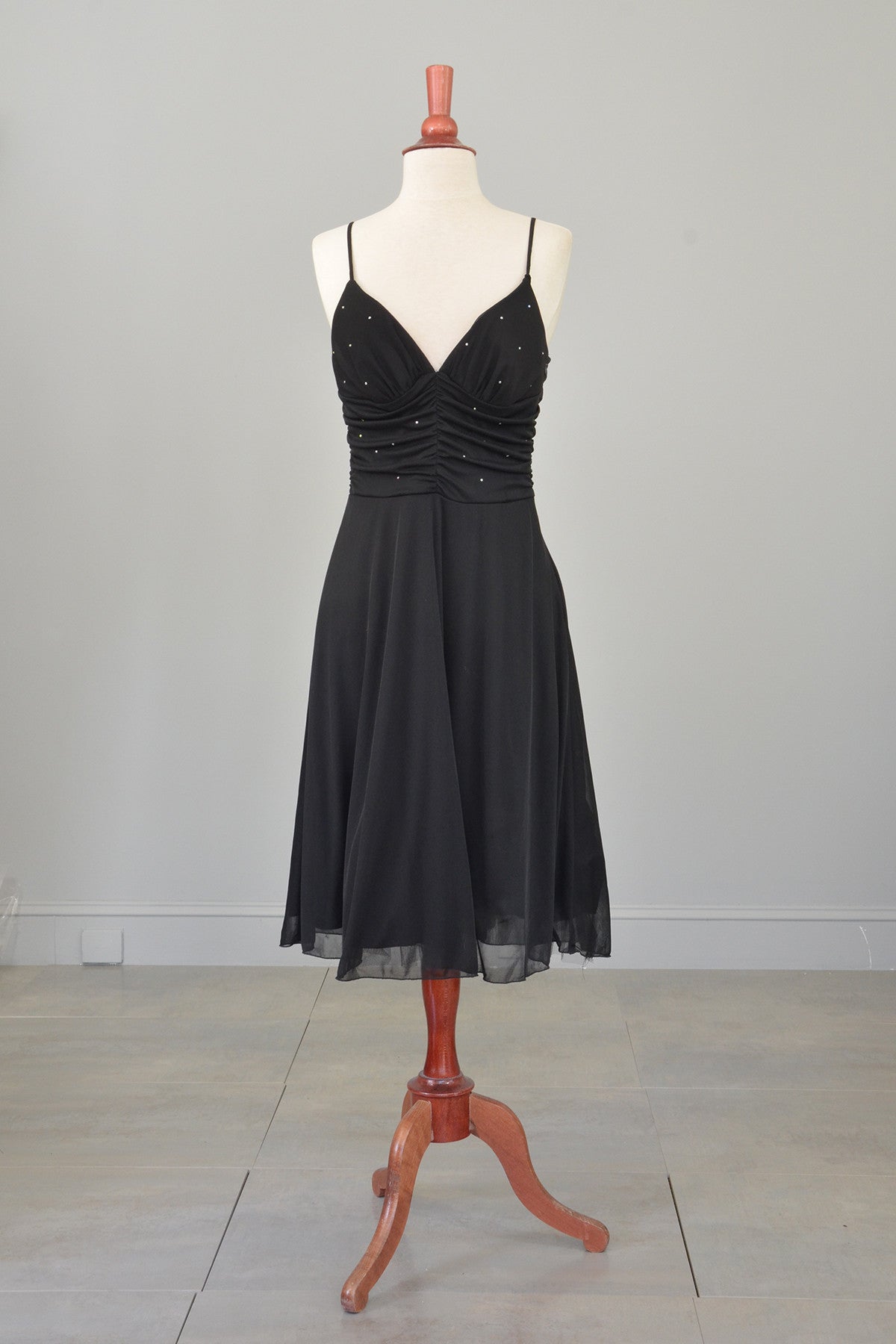 70s 80s Black Rhinestone Bodice Cocktail Party Dress | VintageVirtuosa 70s 80s Black Rhinestone Bodice Cocktail Party Dress | VintageVirtuosa
