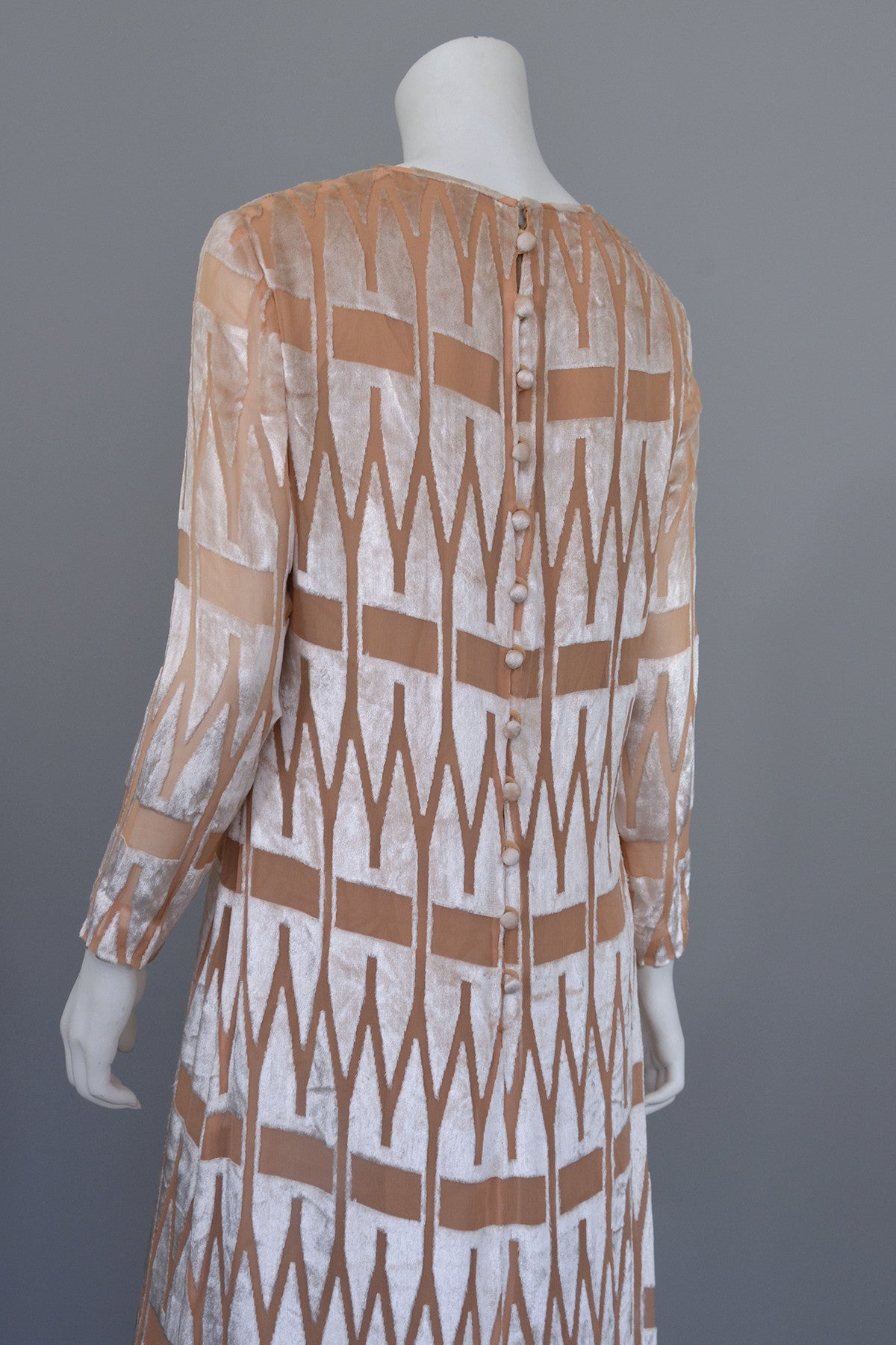 1960's 70's Mod Dress Geometric Burnout Velvet Mod Vintage Dress 1960's 70's Mod Dress Geometric Burnout Velvet Mod Vintage Dress