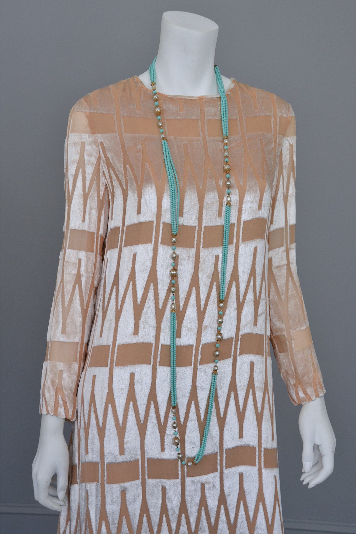 1960's 70's Mod Dress Geometric Burnout Velvet Mod Vintage Dress
