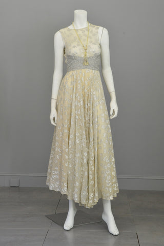 1960s 70s Gold Lame Brocade Maxi Dress, Novelty Lion Print | VintageVirtuosa 1960s 70s Gold Lame Brocade Maxi Dress, Novelty Lion Print | VintageVirtuosa