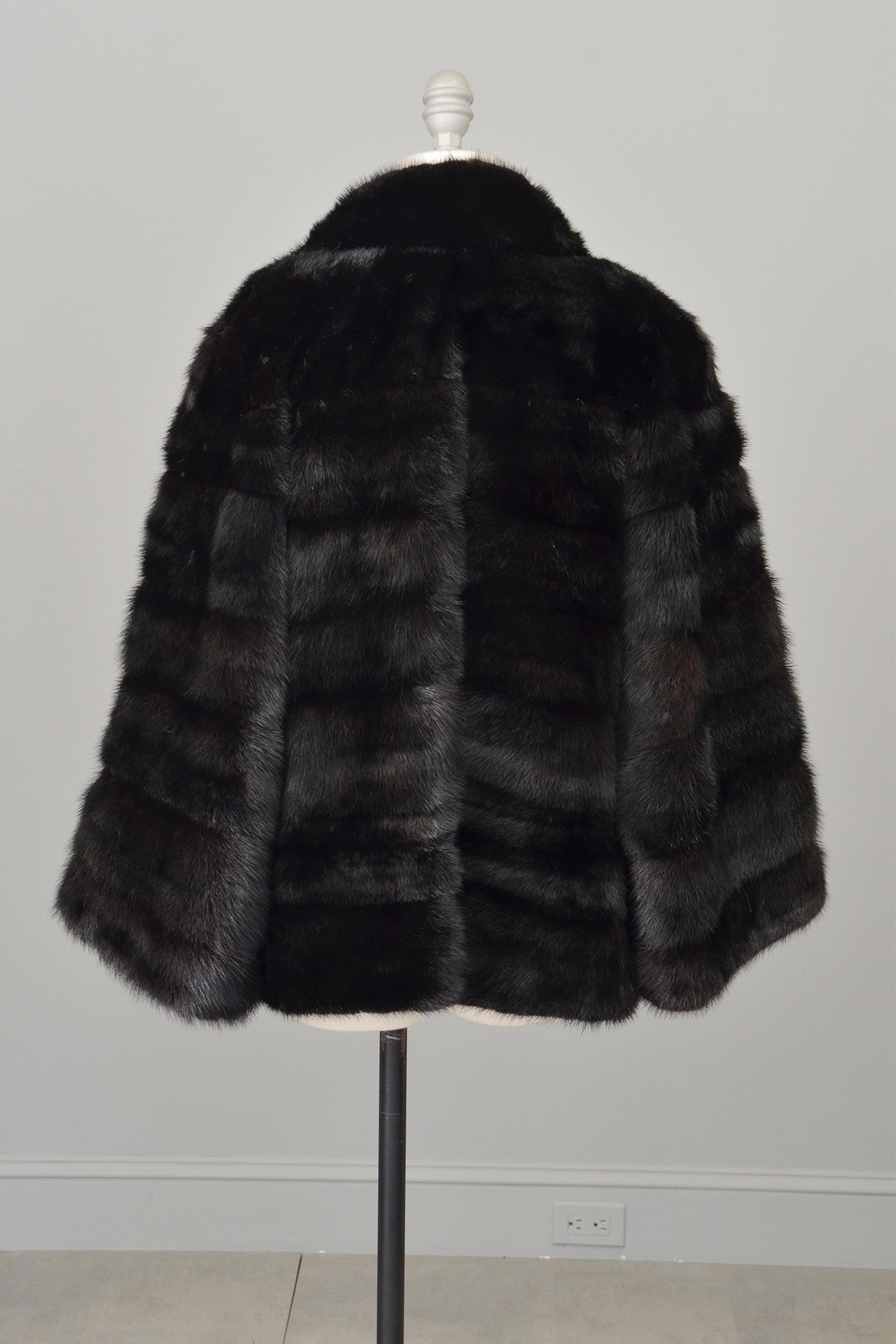70s 80s Black Mink Fur Jacket