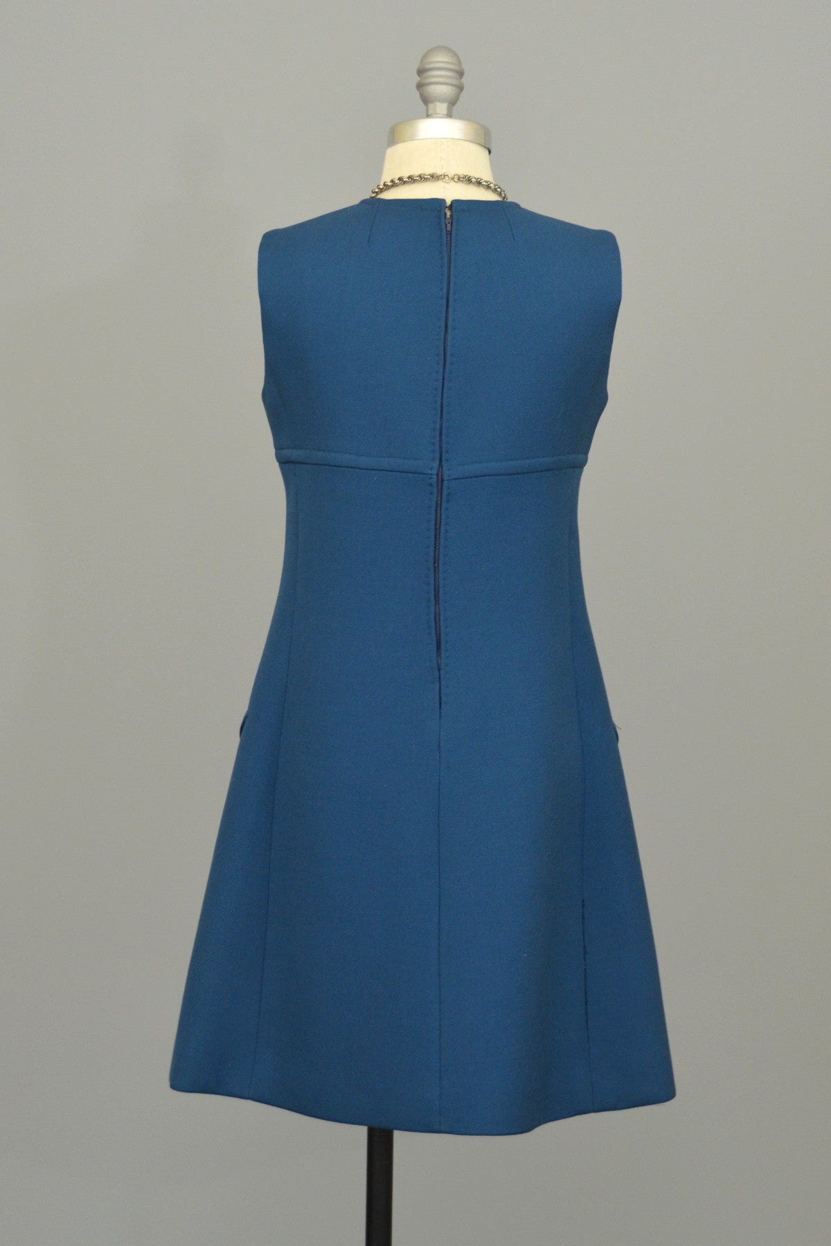 1960s A-Line Mod Blue Vintage Mini Dress | VintageVirtuosa 1960s A-Line Mod Blue Vintage Mini Dress | VintageVirtuosa