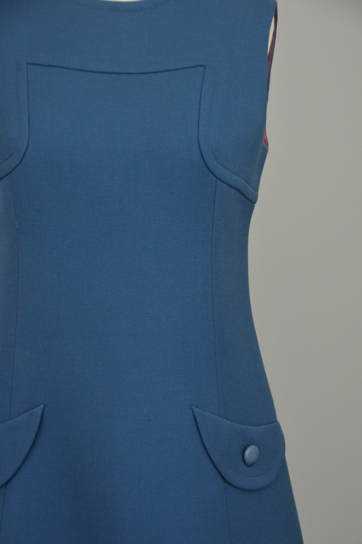 1960s A-Line Mod Blue Vintage Mini Dress